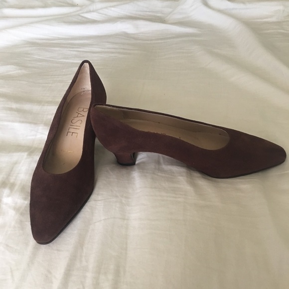 Basile Shoes - Basile brown velvet heels